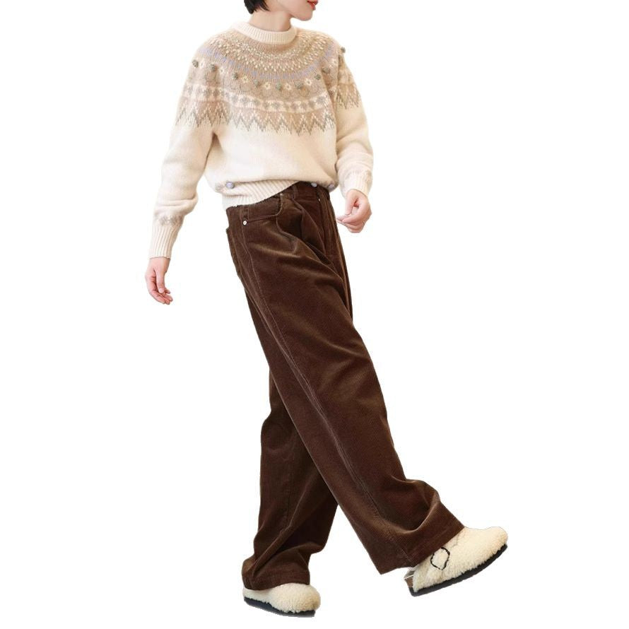 Damen Weit geschnittene Cordhose Drune