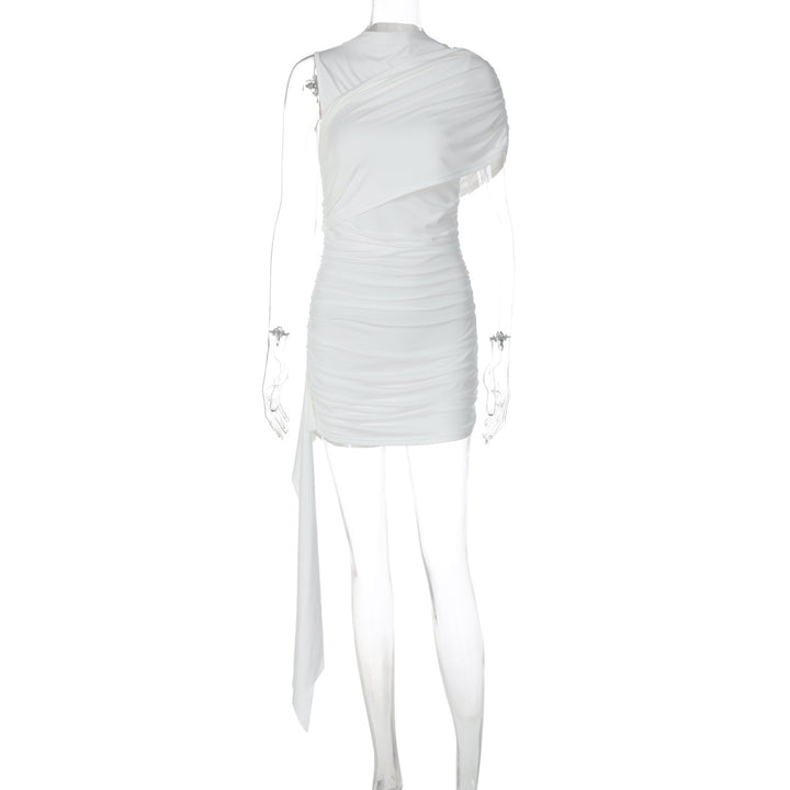 Damen Elegantes Cocktailkleid mit asymmetrischem Saum und Raffung Drune