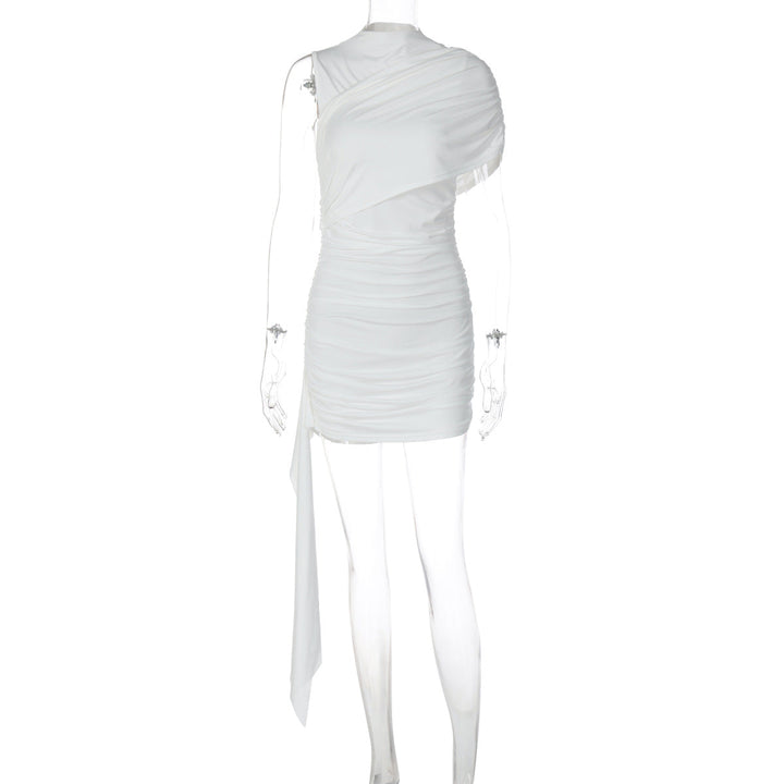 Damen Elegantes Cocktailkleid mit asymmetrischem Saum und Raffung Drune