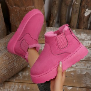 Damen Gefütterte Chelsea‑Stiefeletten aus Wildlederoptik mit elastischer Seitenblende und profilierter Gummisohle Drune