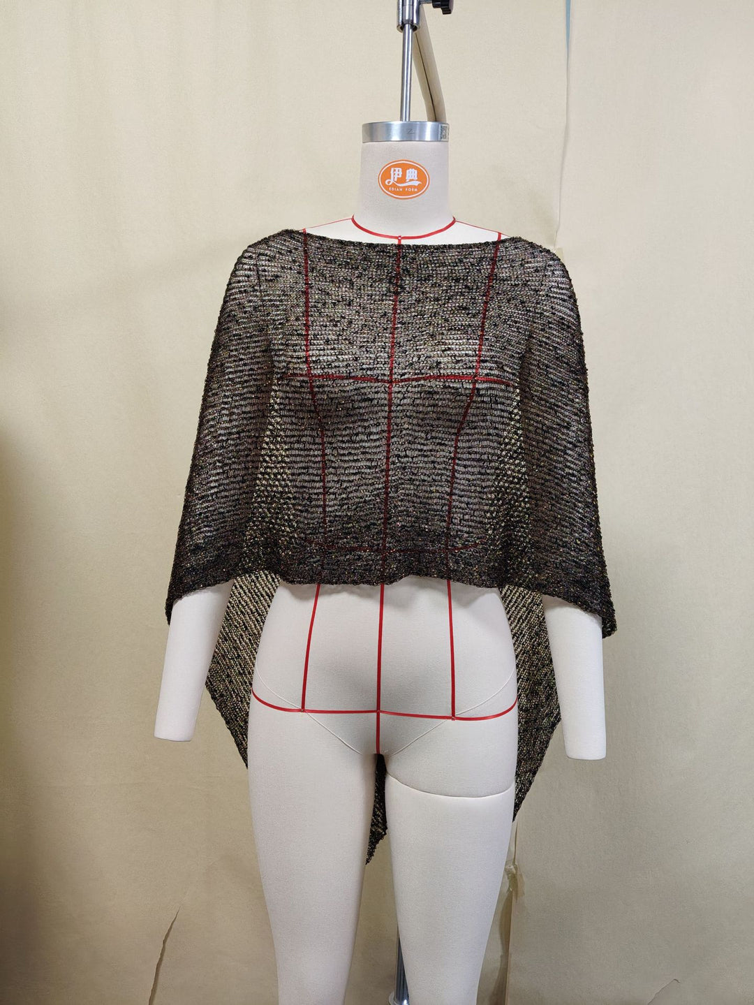 Damen luftiger Häkel-Strandponcho Drune