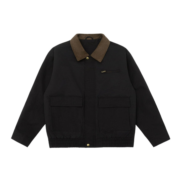 Herren Oversize Workwear-Jacke mit Kordkragen und großen Pattentaschen Drune