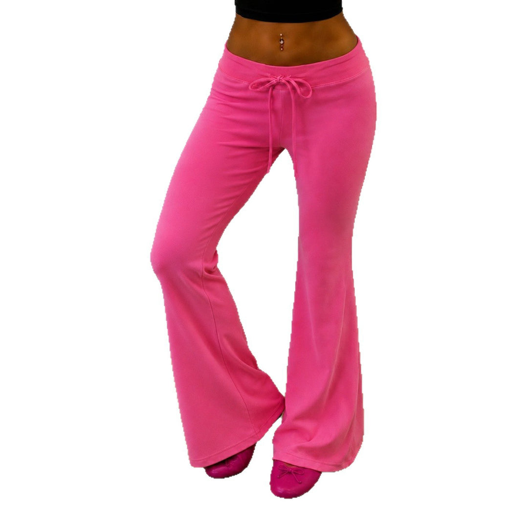 Damen ausgestellte Schlaghose mit Tunnelzug und Stretch-Jersey Drune