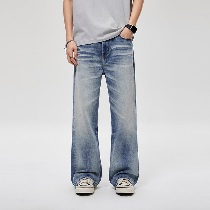Herren Weite Baggy-Jeans im Vintage-Wash mit tiefer Leibhöhe & ausgewaschenen Falten Drune