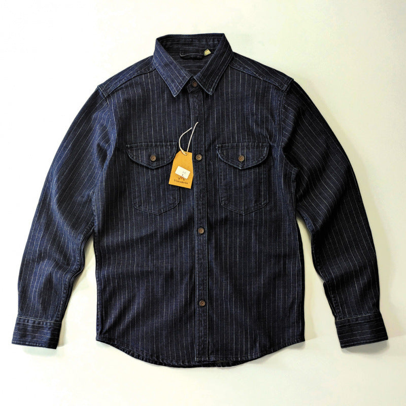 Herren Karierte Denim-Hemdjacke Drune