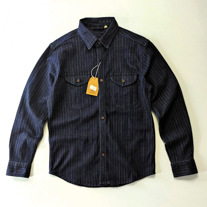 Herren Karierte Denim-Hemdjacke Drune