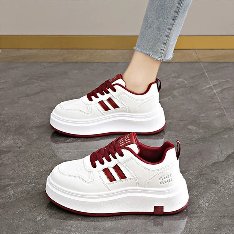 Damen Trendige Plateau-Sneaker mit weicher Polsterung und rutschfester Sohle Drune
