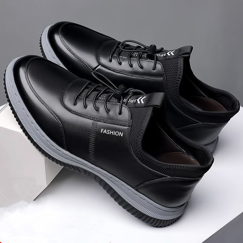 Herren Lederoptik-Sneaker mit stoßdämpfender Komfortsohle und elastischem Einstieg Drune
