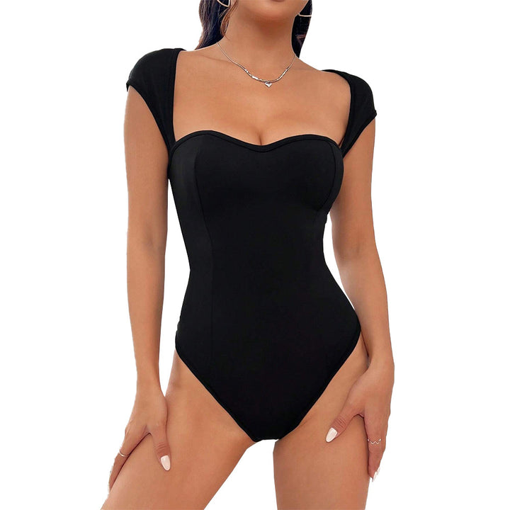 Damen eleganter Badeanzug mit herzförmigem Ausschnitt und strukturiertem Design Drune