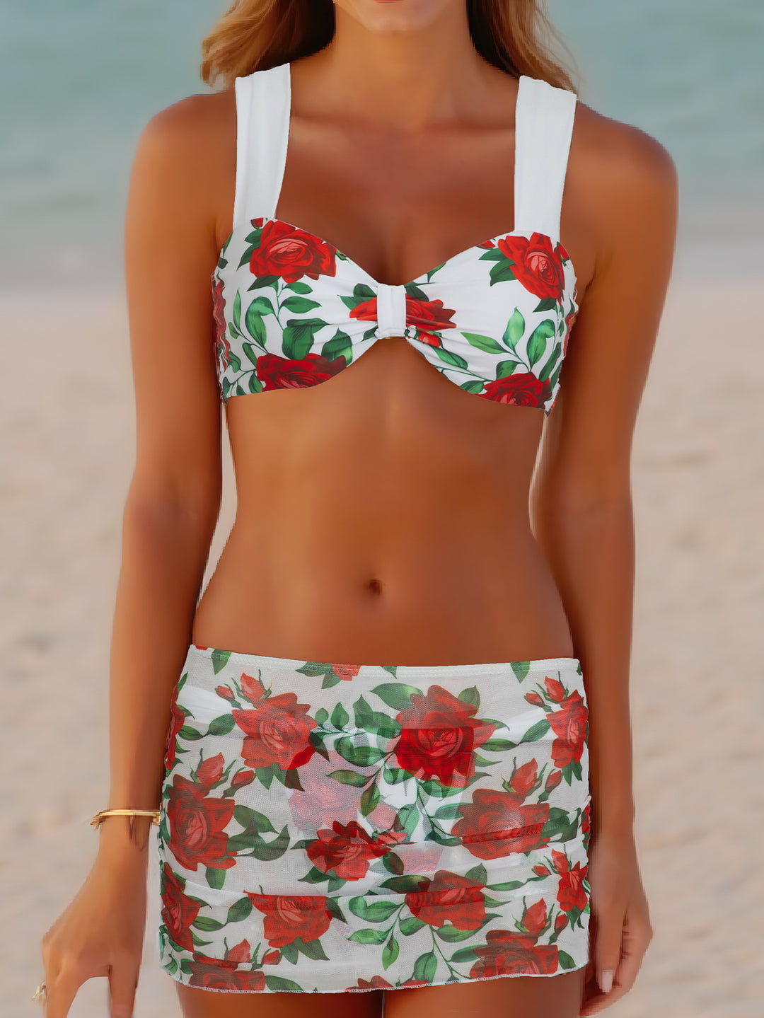 Damen Bikini-Set mit modischem Wickeltop und eleganter Raffung Drune