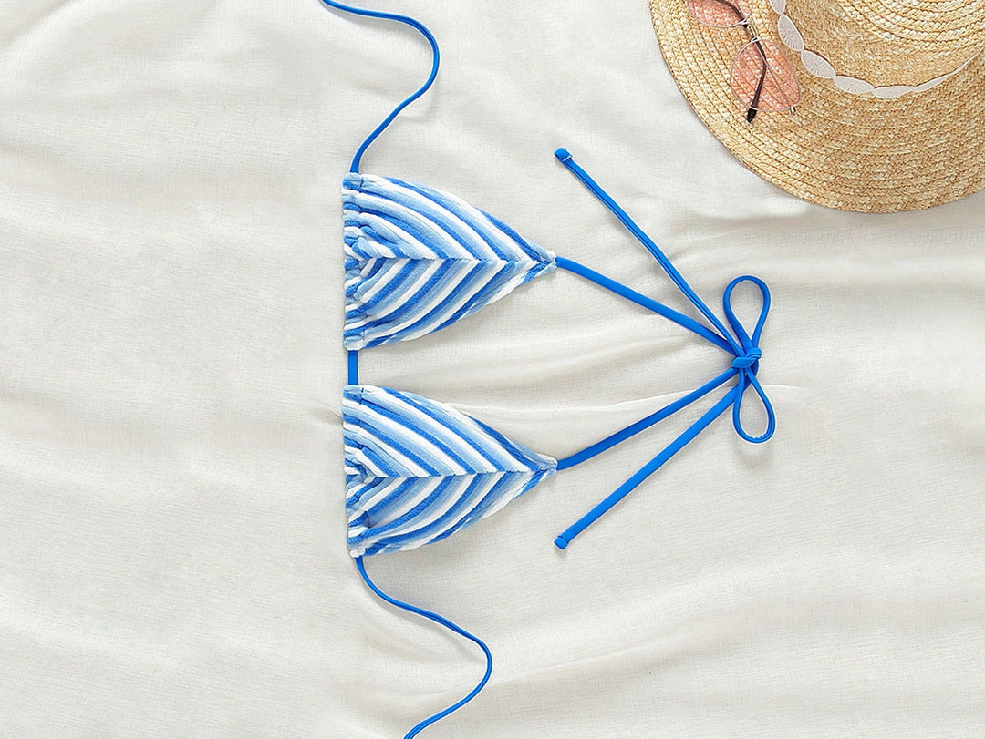 Damen Triangel-Bikini mit stylischem Streifenmuster Drune