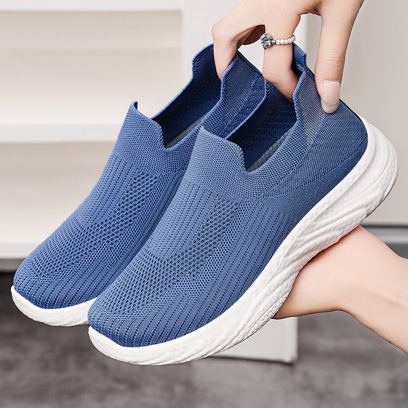 Damen nan nahtloser Strick-Slip-On Komfortwalker mit sockenähnlichem Schaft, reaktiver Memory-Fußbett-Einlage und flexibler EVA-Leichtsohle Drune