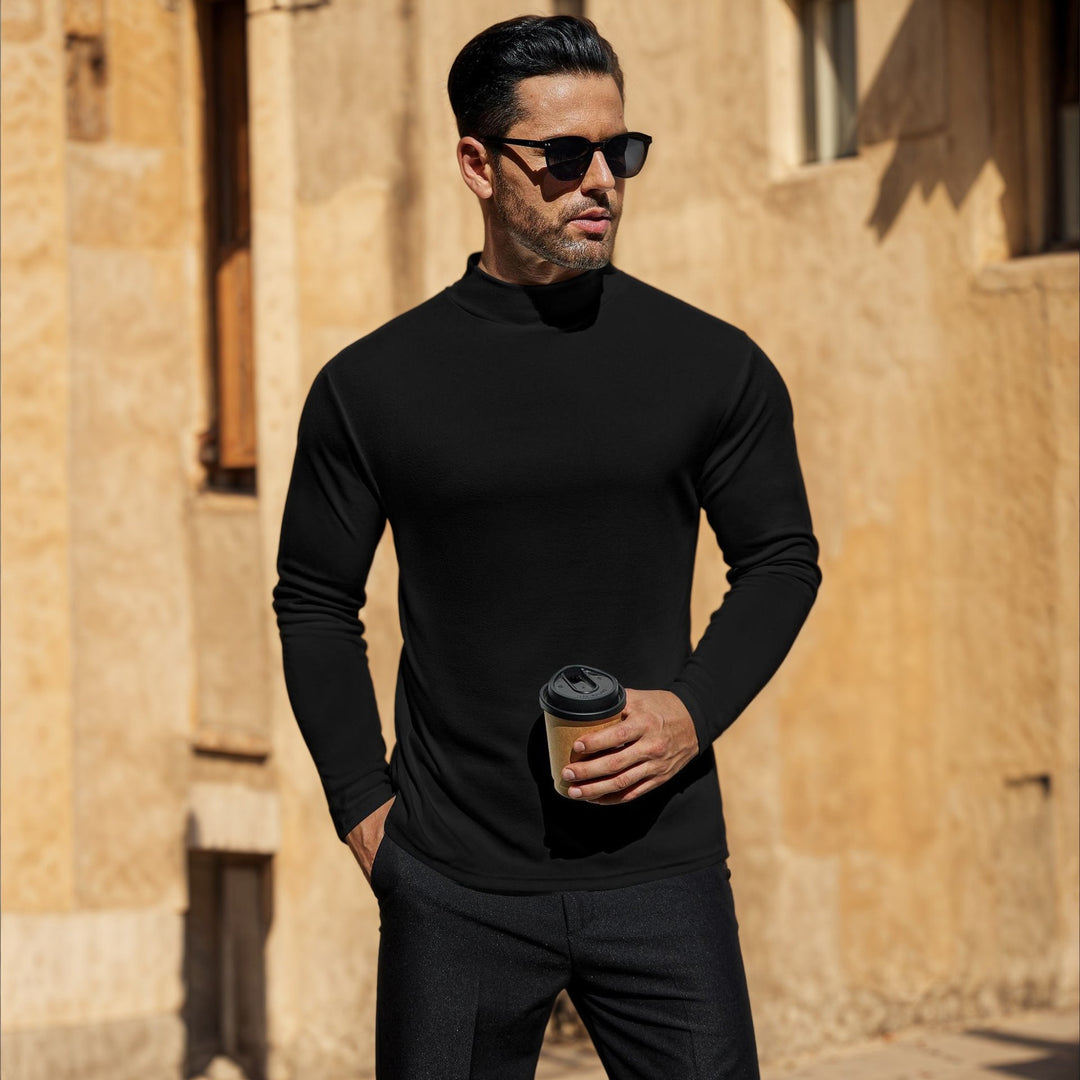 Herren Stehkragen Pullover aus weichem Baumwollmix Drune