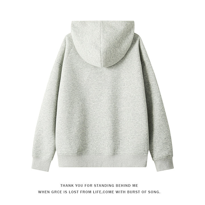 Damen nan asymmetrischer Kapuzenpullover mit hohem Kragen, diagonalem Reißverschluss und Kängurutaschen Drune