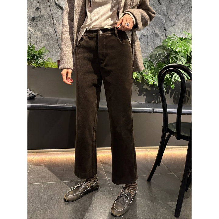 Damen Elegante Flared Cordhose Drune