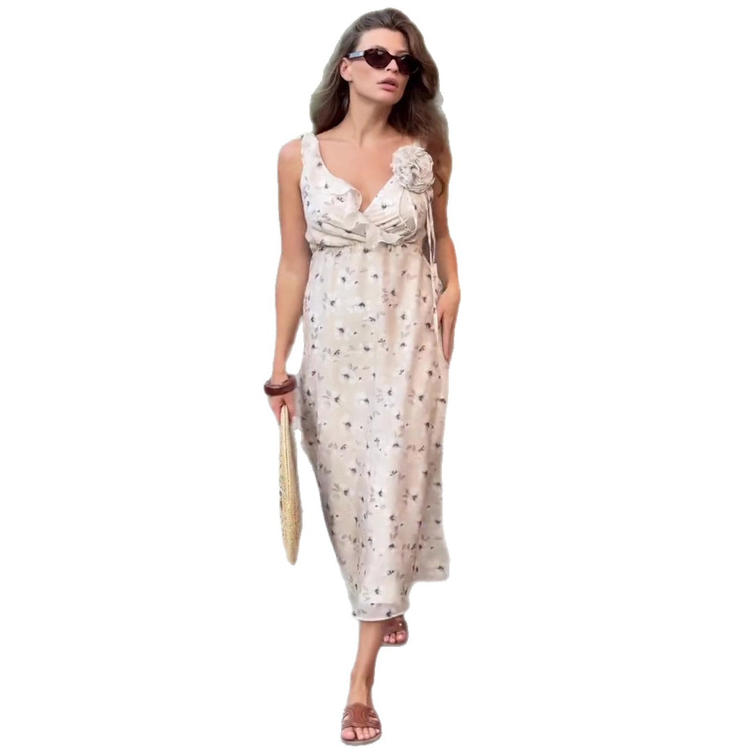 Damen Sommerliches Maxikleid mit floralen Muster Drune