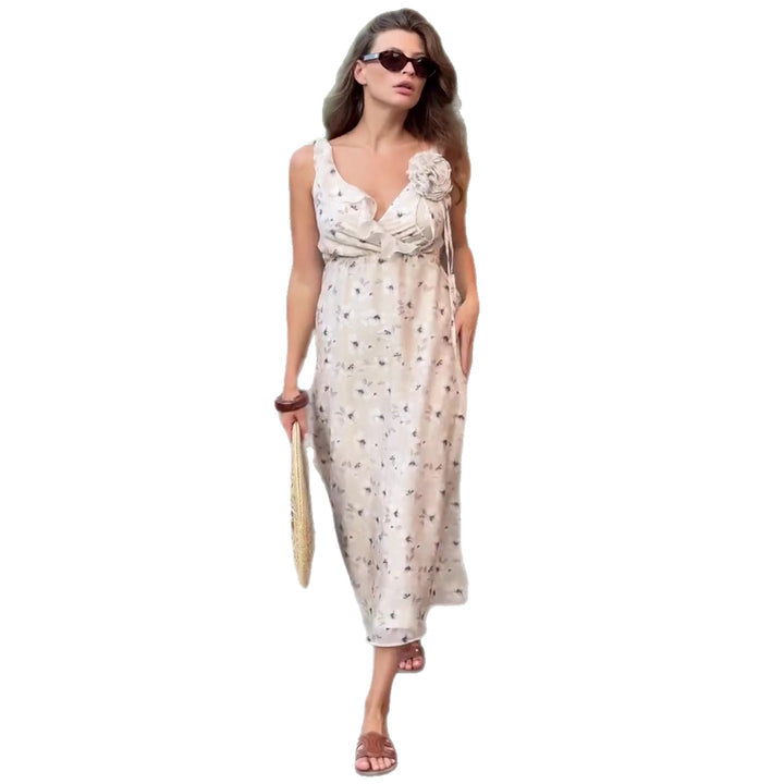 Damen Sommerliches Maxikleid mit floralen Muster Drune