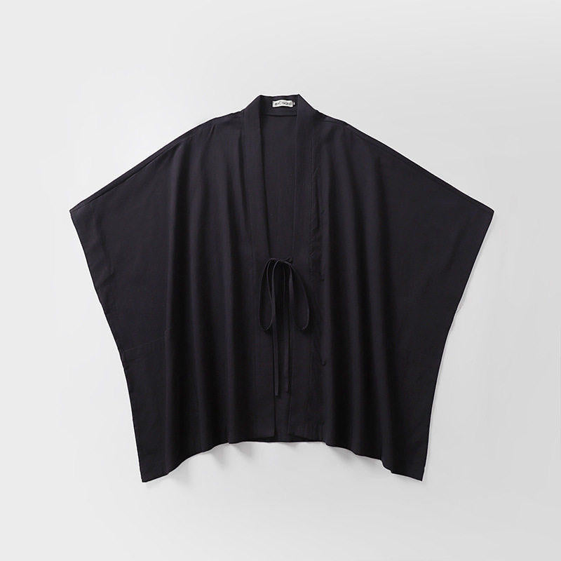 Damen Oversize Kimono-Cardigan mit Bindegürtel und Eingrifftaschen Drune