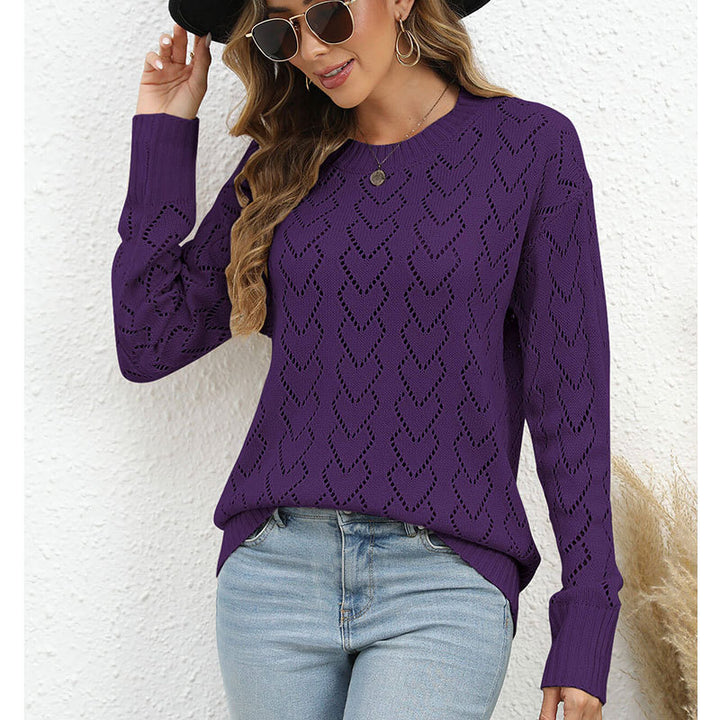 Damen Strickpullover mit zartem Herzmuster Drune