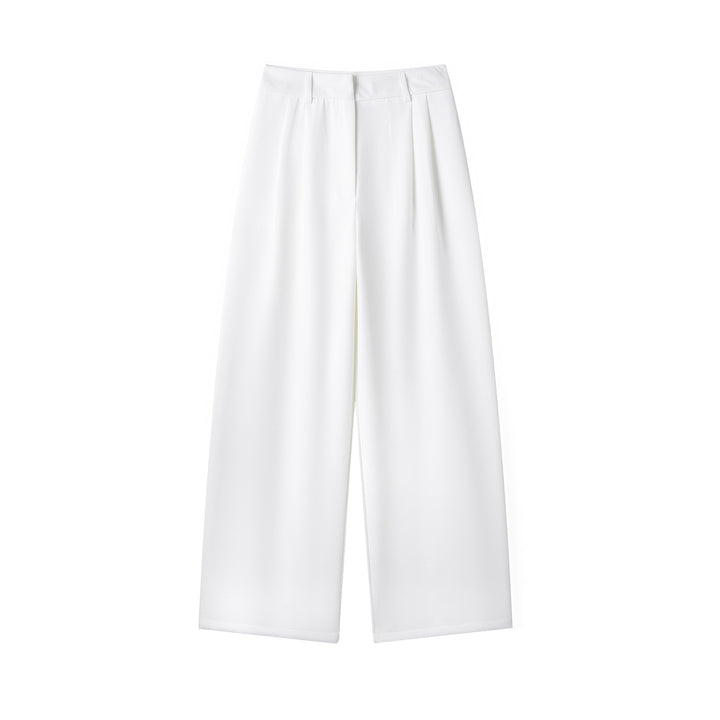Damen weit geschnittene High-Waist-Stoffhose Drune