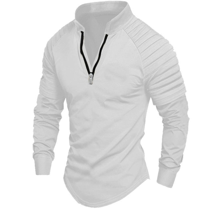 Herren Sportliches Langarmshirt mit Stehkragen und Reißverschluss Drune