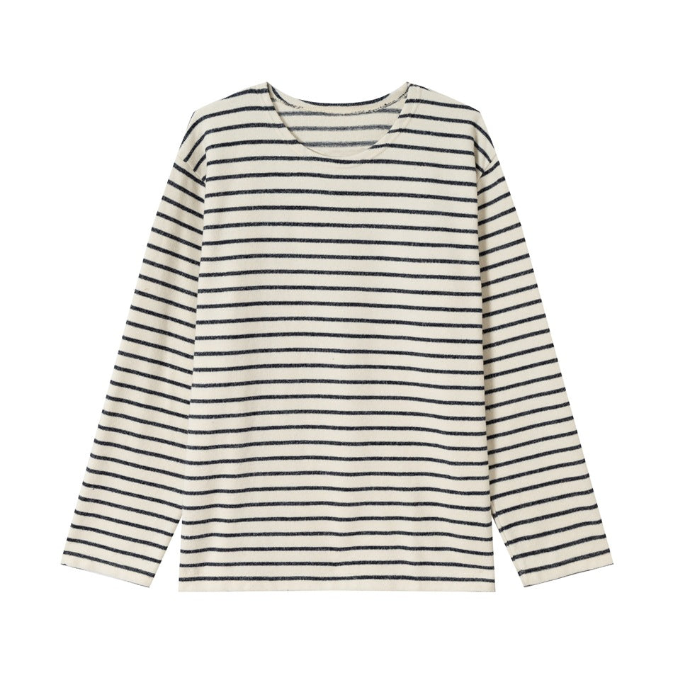 Unisex Marinière‑Langarmshirt aus leichtem Baumwollmix mit geradem Schnitt Drune