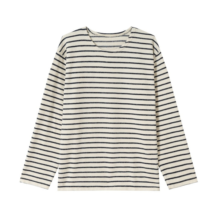 Unisex Marinière‑Langarmshirt aus leichtem Baumwollmix mit geradem Schnitt Drune