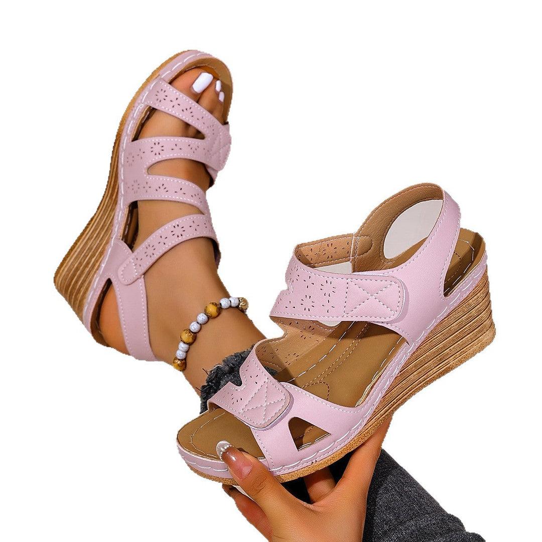 Damen Komfortable und elegante Keil-Sandalen mit verstellbaren Riemen Drune