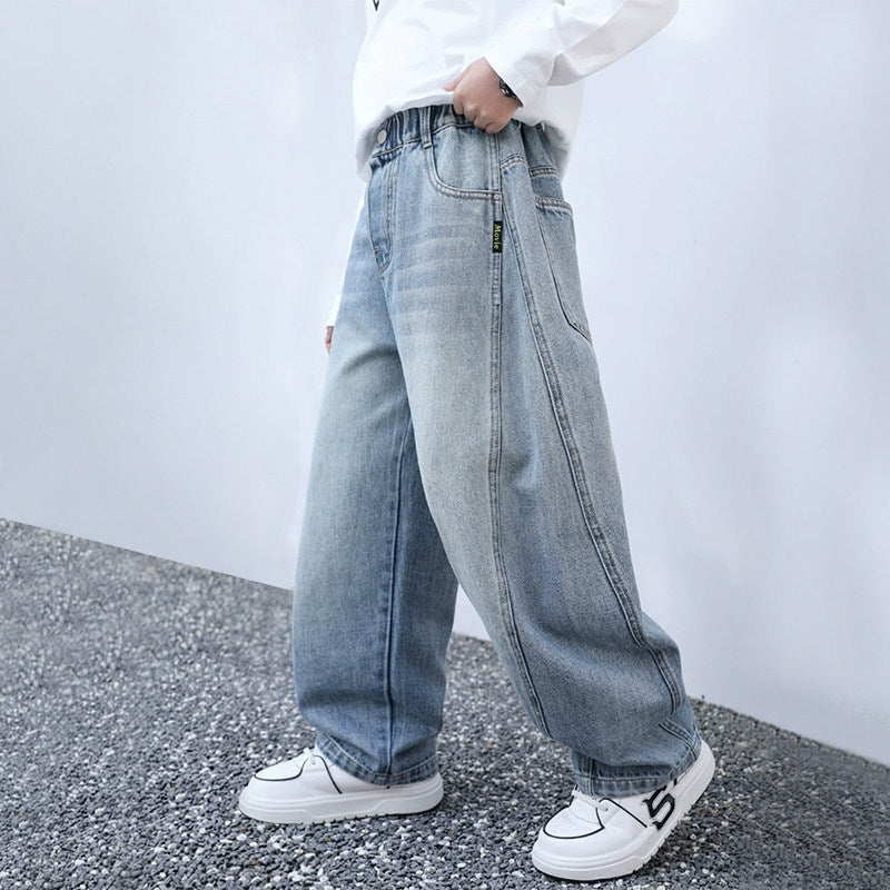 Unisex weite Denim-Hose mit speziellen Taschen Drune
