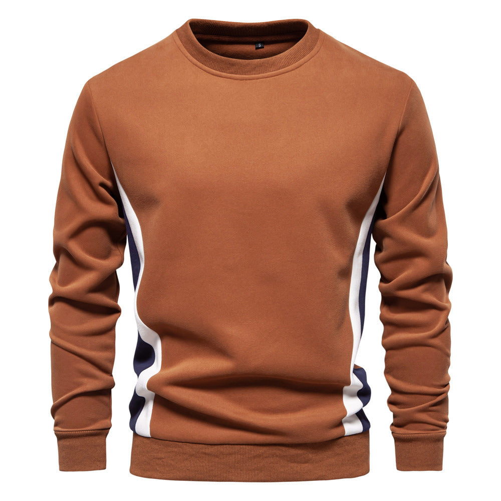 Herren nan Rundhals-Sweatshirt aus Baumwollmix mit seitlicher Kontrastpaspel und schmaler Silhouette Drune