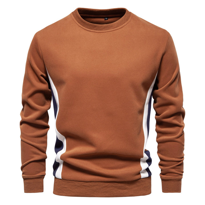 Herren nan Rundhals-Sweatshirt aus Baumwollmix mit seitlicher Kontrastpaspel und schmaler Silhouette Drune