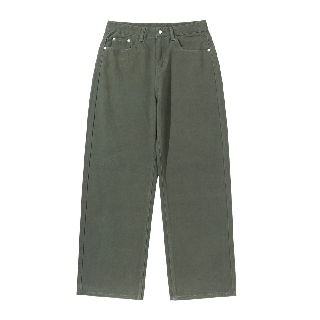 Damen Weite Cropped-Hose mit hohem Bund, geradem Bein und Five-Pocket-Design Drune