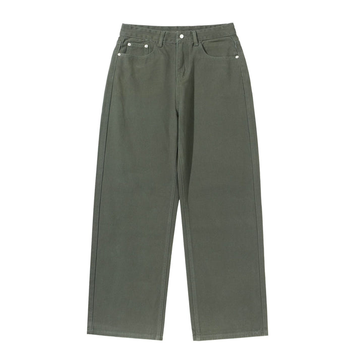 Damen Weite Cropped-Hose mit hohem Bund, geradem Bein und Five-Pocket-Design Drune