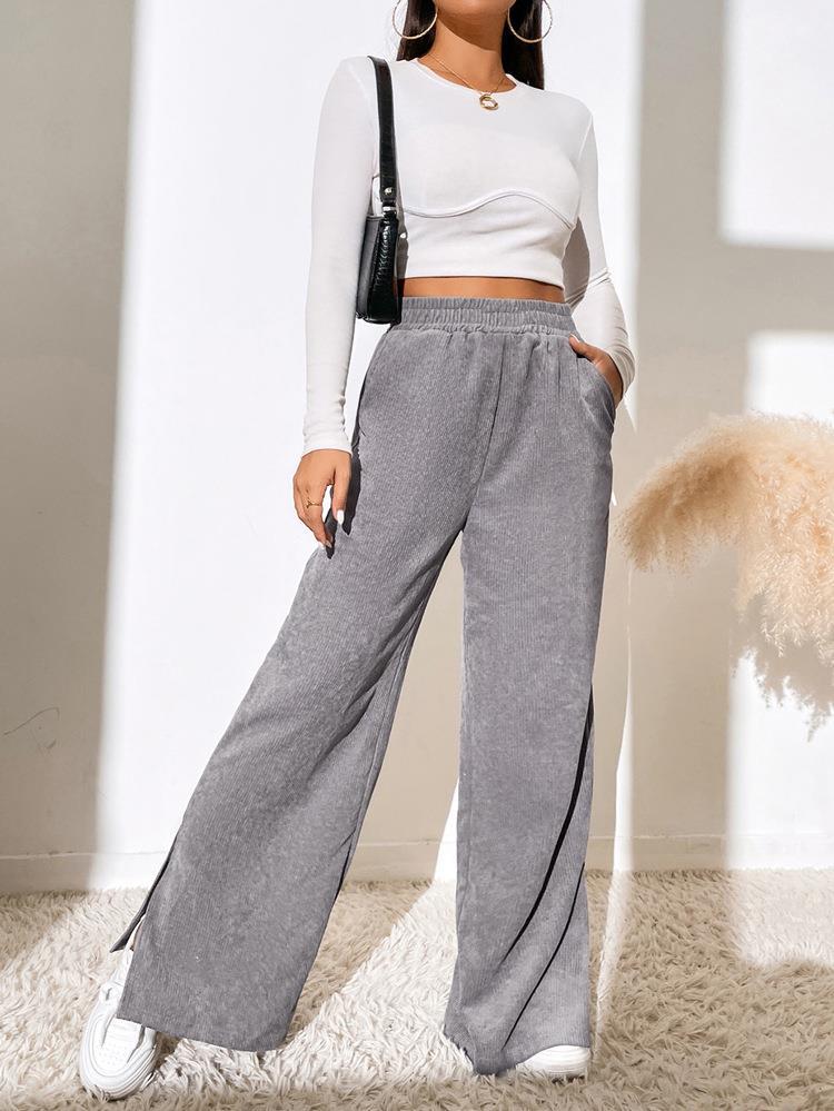 Damen Hoch taillierte Freizeithose mit geradem Schnitt Drune