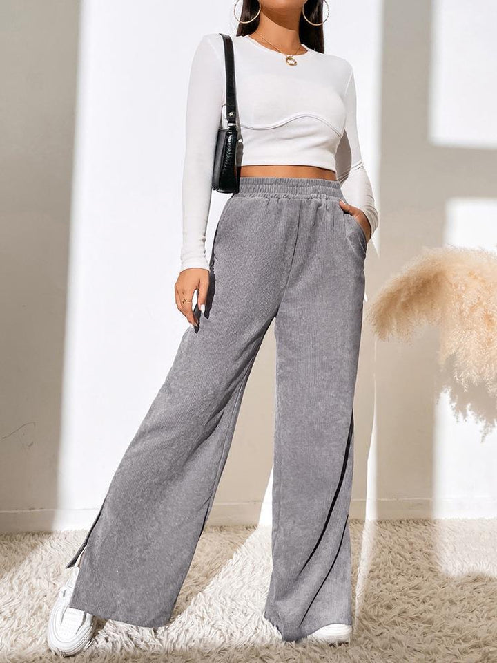 Damen Hoch taillierte Freizeithose mit geradem Schnitt Drune