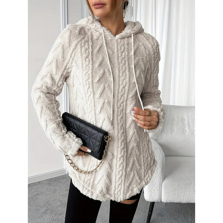Damen bequemer Kapuzenpullover mit strukturiertem Design Drune