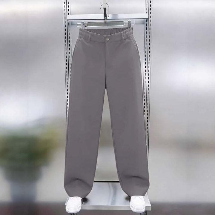 Herren Weite Chinohose mit hoher Taille und elastischem Rückbund Drune