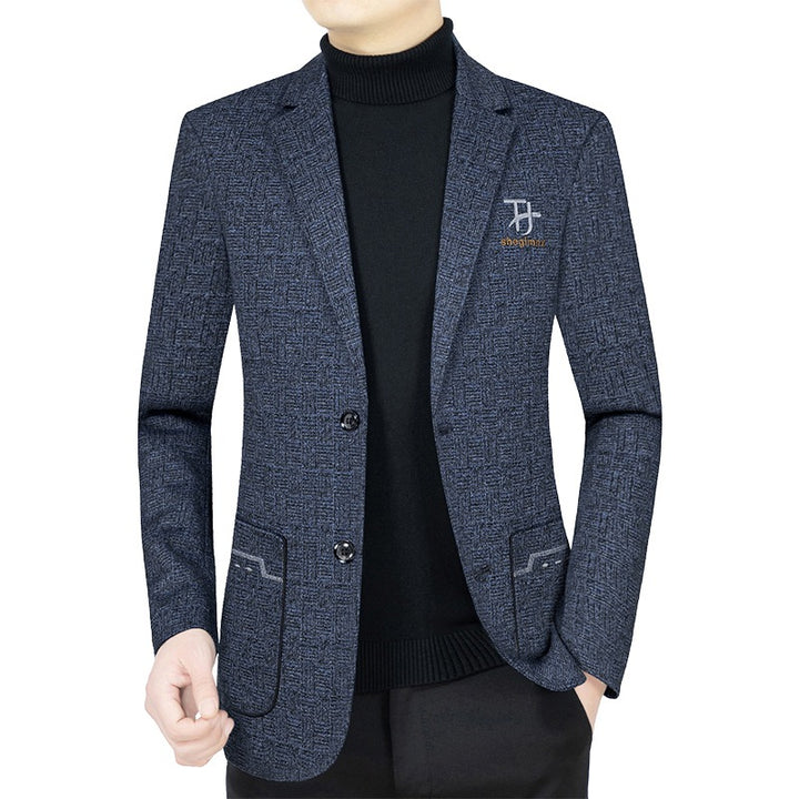 Herren Modernes Einreihiges City-Blazer mit aufgesetzten Taschen und leichter Halbfütterung Drune