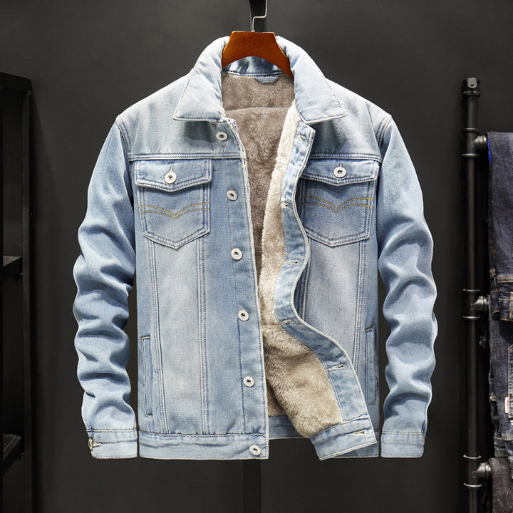 Herren Lässige Denimjacke mit gefüttertem Innenfutter Drune