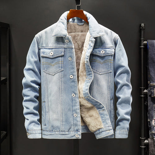 Herren Lässige Denimjacke mit gefüttertem Innenfutter Drune