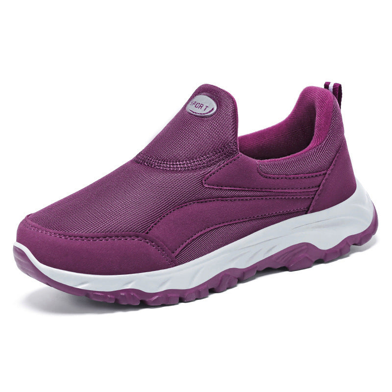Damen nan sportlicher Slip-On Trekking-Sneaker mit atmungsaktivem Textiloberteil, elastischem Einstieg und profiliertem Outdoor-Laufsohle Drune