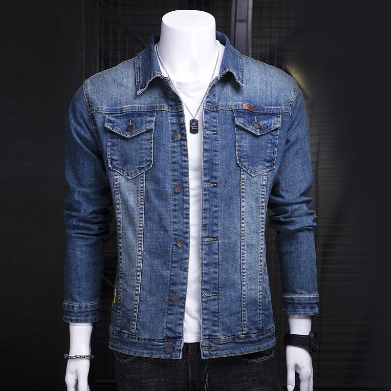 Herren Modische Jeansjacke mit Brusttaschen Drune