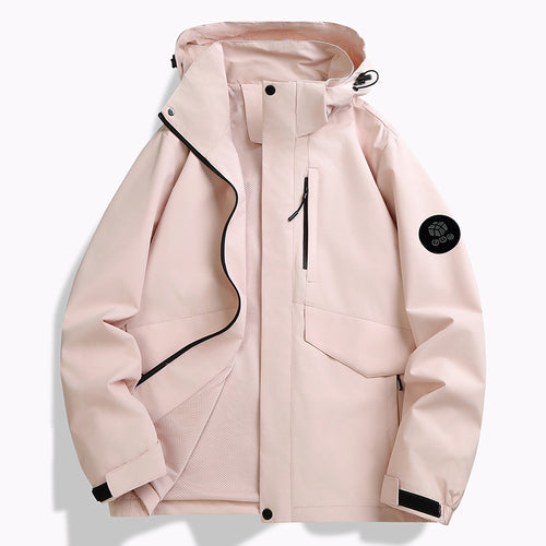 Herren Wetterfeste Softshell‑Jacke mit Mesh‑Futter, verstellbarer Kapuze und abdeckbarer Reißverschlussleiste Drune
