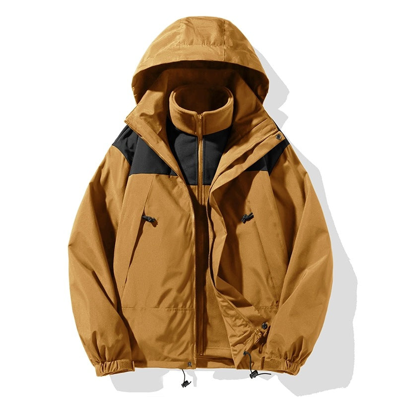 Herren Zweiteiliges Softshell-Set mit abnehmbarem Fleece‑Innenlayer und verstellbarer Kapuze Drune
