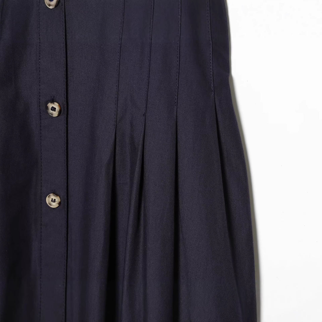 Damen Hemdblusenkleid mit taillierter Passform, Puffärmeln und durchgehender Knopfleiste Drune