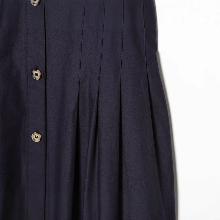 Damen Hemdblusenkleid mit taillierter Passform, Puffärmeln und durchgehender Knopfleiste Drune