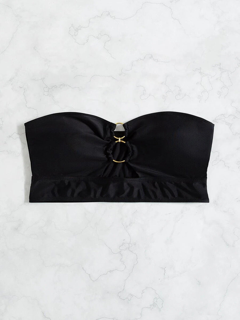 Damen Bandeau-Bikini-Oberteil mit dekorativem Ring-Detail Drune