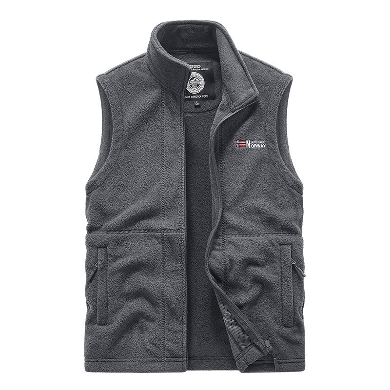 Herren Fleece-Weste mit hohem Kragen und praktischen Taschen Drune