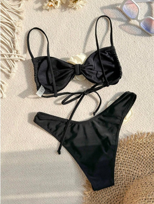 Damen Bikini-Set mit verspieltem Blütenapplikation Drune