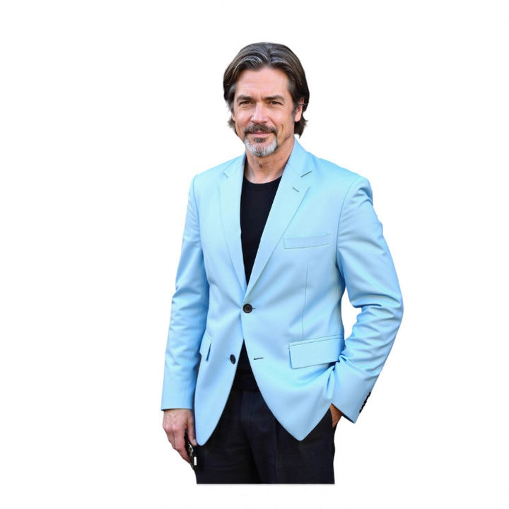 Herren nan taillierter Business-Blazer aus Stretchgewebe mit Brusttasche und schlanker Silhouette Drune